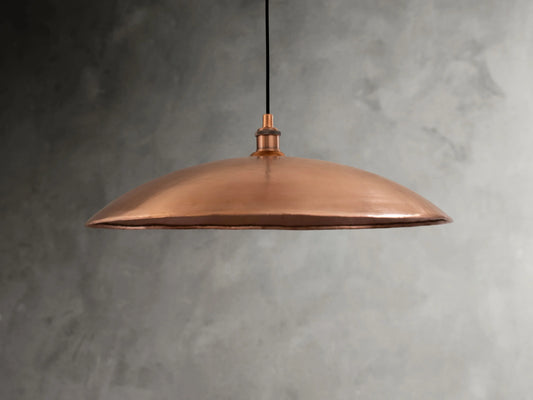 Brushed Copper Flat Pendant Light