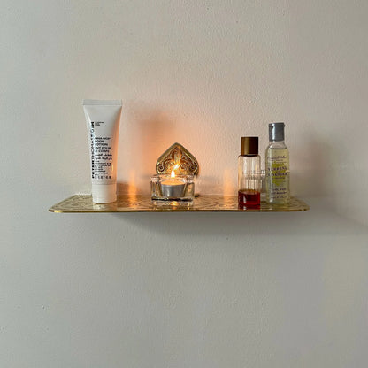 Engraved Unlacquered Brass Shelf