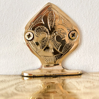 Engraved Unlacquered Brass Shelf