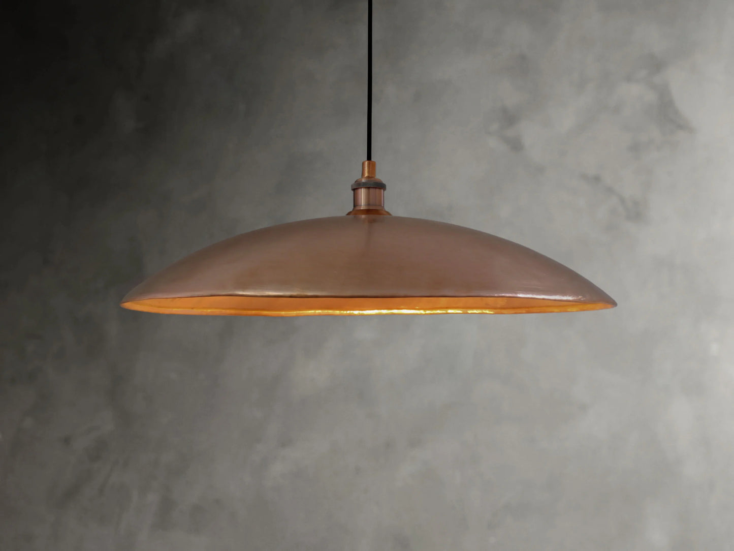 Brushed Copper Flat Pendant Light