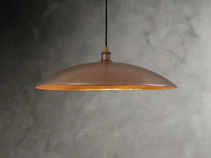 Brushed Copper Flat Pendant Light