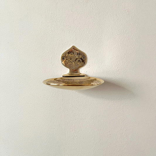 Engraved Unlacquered Brass Soap Dish