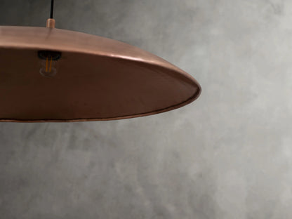 Brushed Copper Flat Pendant Light